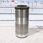 Stadium 20 Gallon Perforated Waste Receptacle in Stainless Steel