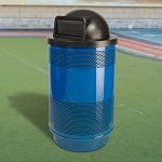 Stadium 55 Gallon Perforated Waste Receptacle with Dome Top - Configurable