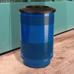 The Stadium 55 Gallon with Flat Top in Blue Streak II 