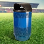 Stadium 55 Gallon Perforated Waste Receptacle with Hood Top - Configurable