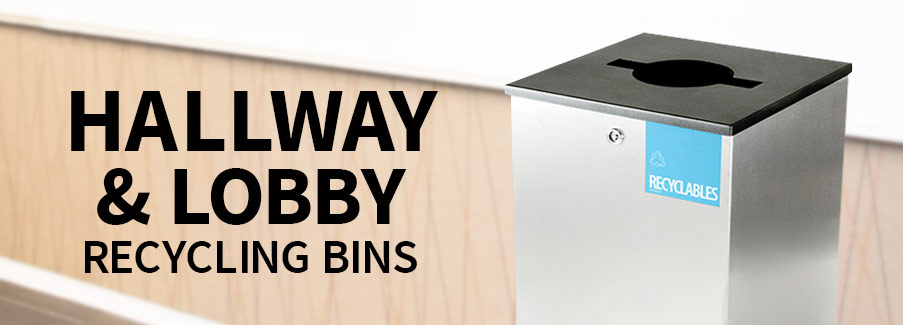 Hallway and Lobby Recycling Bins