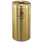 Glaro 16 Gallon Single Purpose Recycling Container in Satin Brass - Configurable