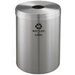 Glaro Single Purpose Recycling Container in Satin Aluminum with opening for bottles/cans 