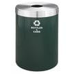 Glaro 41-Gallon VALUE SERIES Single-Purpose Recycling Container in Hunter Green with Satin Aluminum Lid 