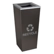 Single Metro Collection Recycling Receptacle in Hammered Charcoal 