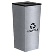 Single Metro Collection Recycling Receptacle in Stainless Steel 