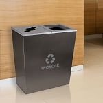 Metro Double-Stream Recycling Container in Hammered Charcoal