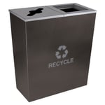 Metro Double-Stream Recycling Container in Hammered Charcoal