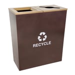 Metro Double-Stream Recycling Container in Hammered Copper