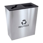 Metro Double Stream Recycling Receptacle in Stainless Steel