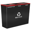 The Metro Triple Recycling Container in Black with custom Red lid 