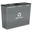 The Metro Triple Recycling Container in Hamered Charcoal with a Black lid 