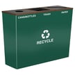 The Metro Triple Recycling Container in Hunter Green with custom Brown lid 