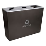 Metro Triple Stream Recycling Receptacles in Hammered Charcoal