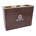 Metro Triple Stream Recycling Receptacle in Hammered Copper