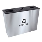 Metro Triple Stream Recycling Receptacles in Stainless Steel