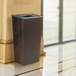 Single Metro Collection Recycling Receptacle in Hammered Charcoal 