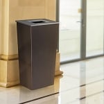 Metro XL Trash Receptacle in Hammered Charcoal