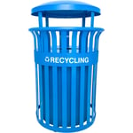 Streetscape Classic Recycling Receptacle with Rain Hood