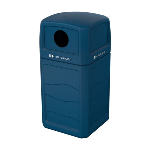 Renegade Outdoor Recycling Container with Mixed Opening Top 