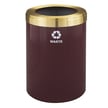 Glaro 41-Gallon VALUE SERIES Single-Purpose Recycling Container in Burgundy with Satin Brass Lid 