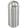 New Yorker Waste Receptacle with Self-Closing Dome-Top in Satin Aluminum - 12 Gal 