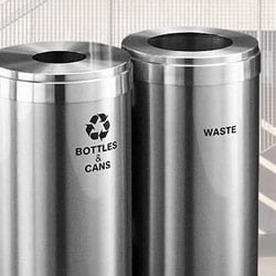 Satin Aluminum Recycling Containers