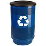 Stadium 55 Gallon Perforated Recycling Receptacle with Flat Top - Configurable