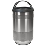 Stadium 55 Gallon Perforated Waste Receptacle with Hood Top in Stainless Steel