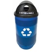 The Stadium 55 Gallon Recycling Receptacle with Hood Top 