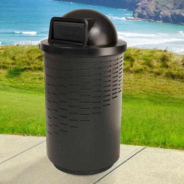 Stadium Series Wave Trash Can with Dome Top 55 Gallon 