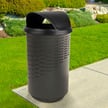 Stadium Series Wave Trash Can with Hood Top 55 Gallon 