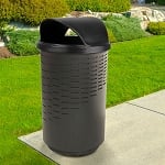 Stadium Series Wave Trash Can with Hood Top 55 Gallon - Configurable