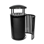 Streetscape Gated Trash Receptacle with Rain Hood - Configurable