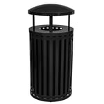 Streetscape Modern Trash Receptacle with Rain Hood - Configurable