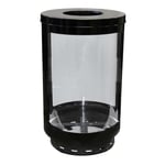 Lookout 55 Gallon Steel Receptacle with Clear Panels, Black Finish