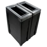 Evolve Two-Stream Cube Slim Recycling Station in Black