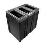 Evolve Three-Stream Cube Slim Recycling Station in Black - Configurable