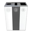 Spectrum Three-Stream Triple Slim Cube Recycling Station | White-Gray-White 