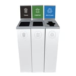 Spectrum with Signs 3-Stream Slim Compost Station | White-White-White