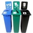 Product comes as shown- Cans & Bottles in blue, Paper Only in green, and Waste Only in black 