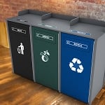 The Stratton Triple Foodservice Recycling Station 