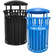 Streetscape Combo with Black Waste Receptacle 