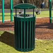 Streetscape trash cans looks neat and keeps your park clean! 