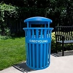 Streetscape Classic Recycling Receptacle with Rain Hood