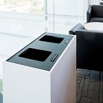 Summit White Double-Stream Top-Access Bin w/Hinged Lid