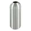 New Yorker Waste Receptacle with Open Dome Top in Satin Aluminum - 16 Gallon 