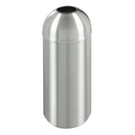 New Yorker Waste Receptacle with Open Dome Top in Satin Aluminum - 12 Gallon