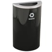 Glaro Half Round Recycling Container in Gloss Black with half round waste opening 