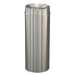 New Yorker Waste Receptacle with Tip Action Top in Satin Aluminum - 12 Gallon 